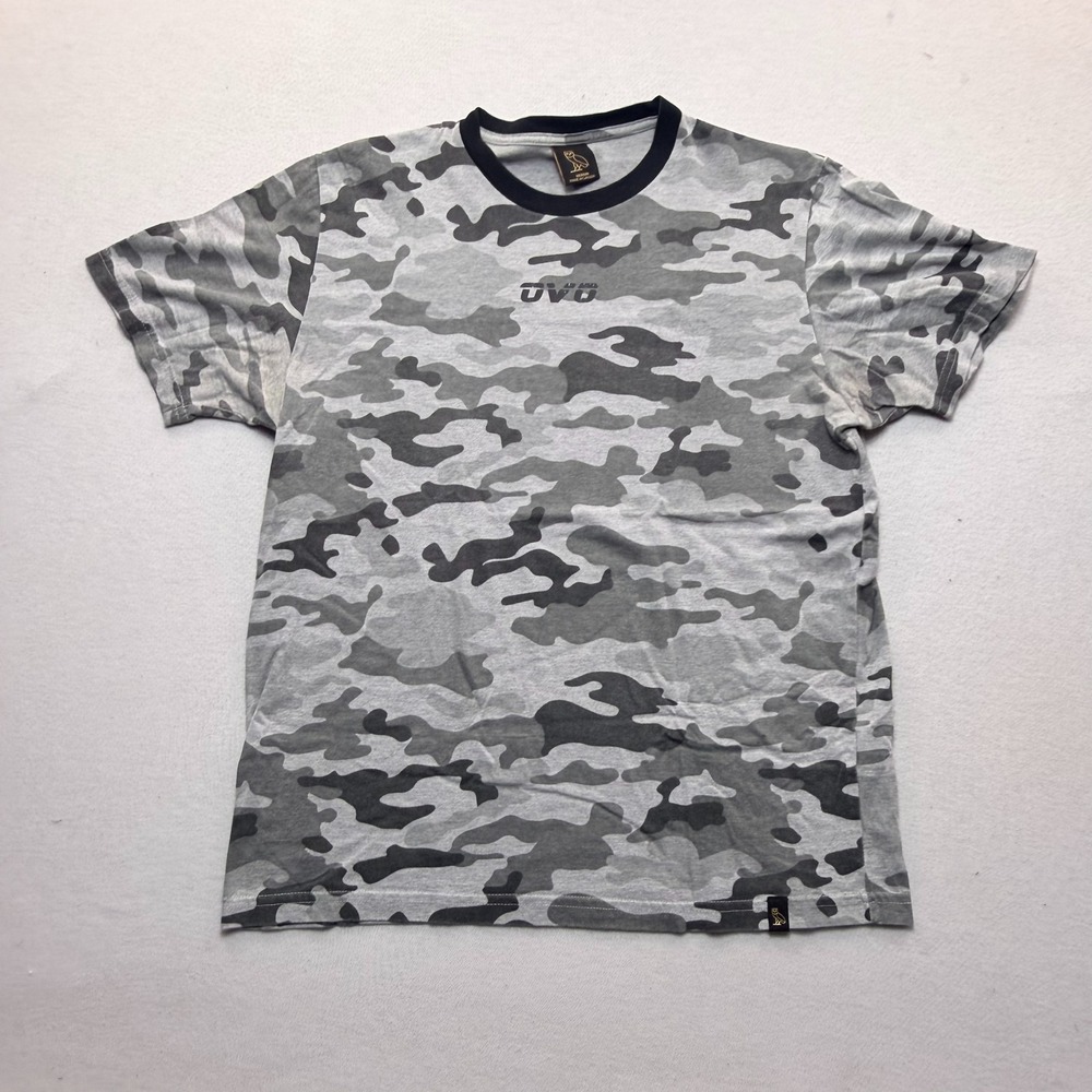 OVO Camo T-Shirt Mens Medium Gray Camouflage Excellent Short Sleeve Logo Tee